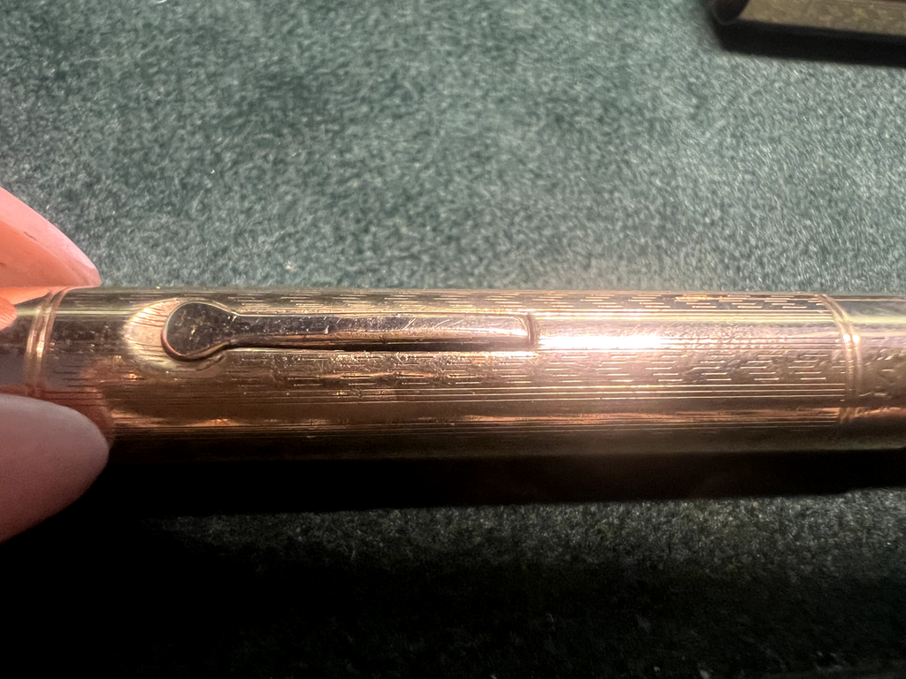 Red Lever Fountain Pen Gold Nib Patent Pat Jan 25.04 Vintage 1920