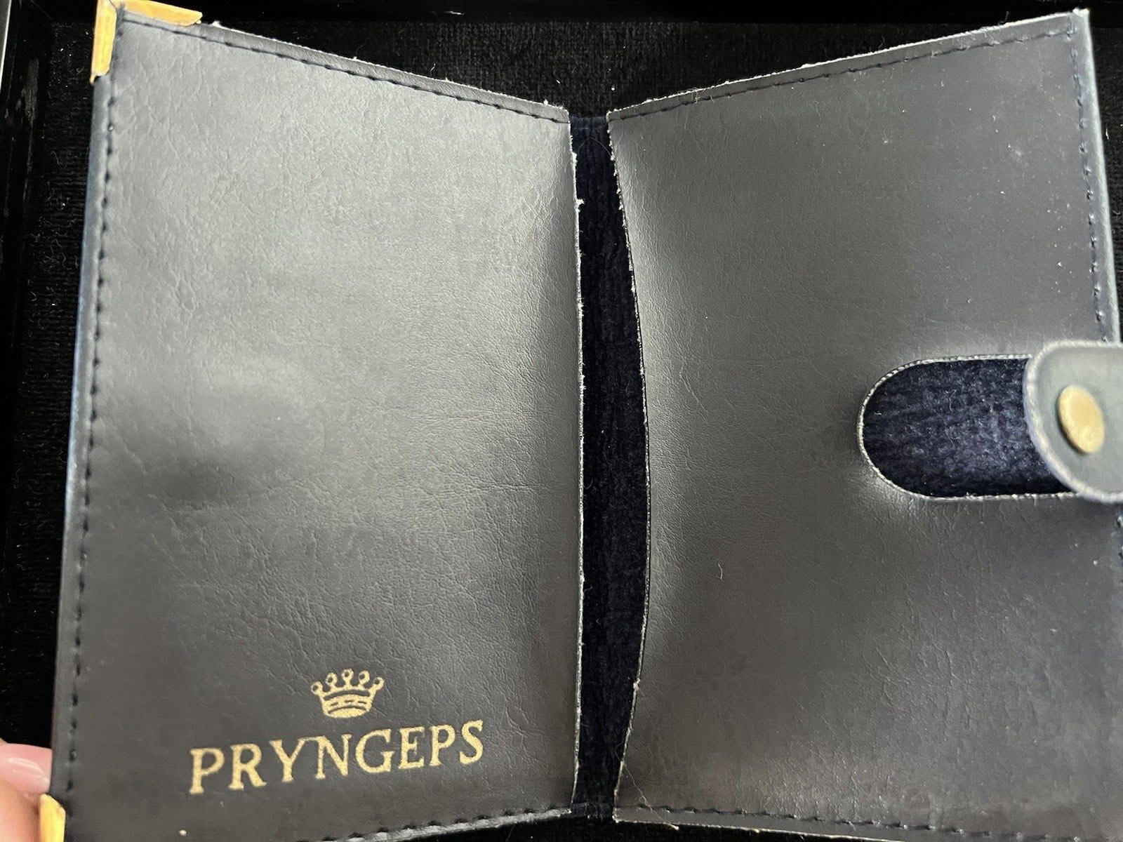 PRYNGEPS Porte- Garantie Montre Portagaranzia Homme Cuir Bleu Bords Métal