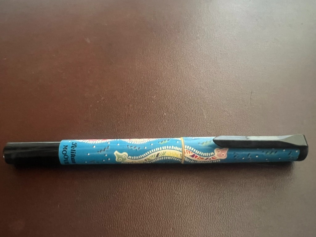 🔴 PELIKAN Moovie Film Blue Snake Füllfederhalter, unbenutzt, Vintage 