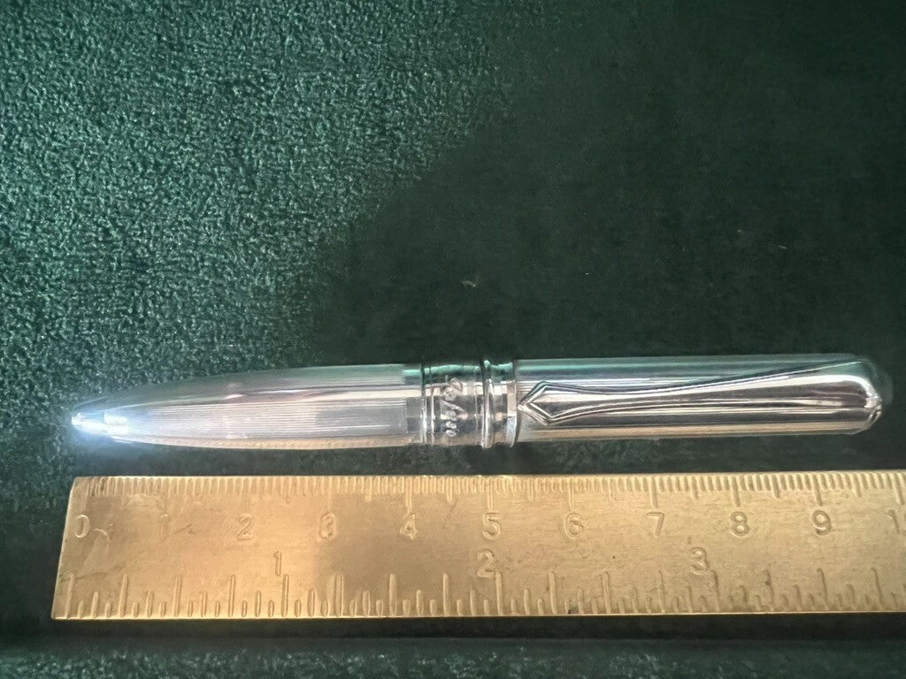 🔴 INFUSO penna sfera ARGENTO MASSICCIO 925 millerighe clip stilizzata mini