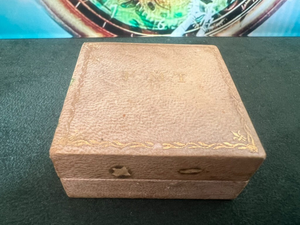 🔴 Scatola CIONDOLO astuccio cofanetto pelle orecchini gemelli vintage