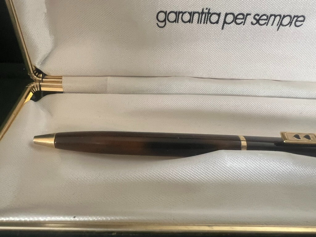 🔴 PAPERMATE penna sfera lacca marmorizzata profili dorati astuccio vintage