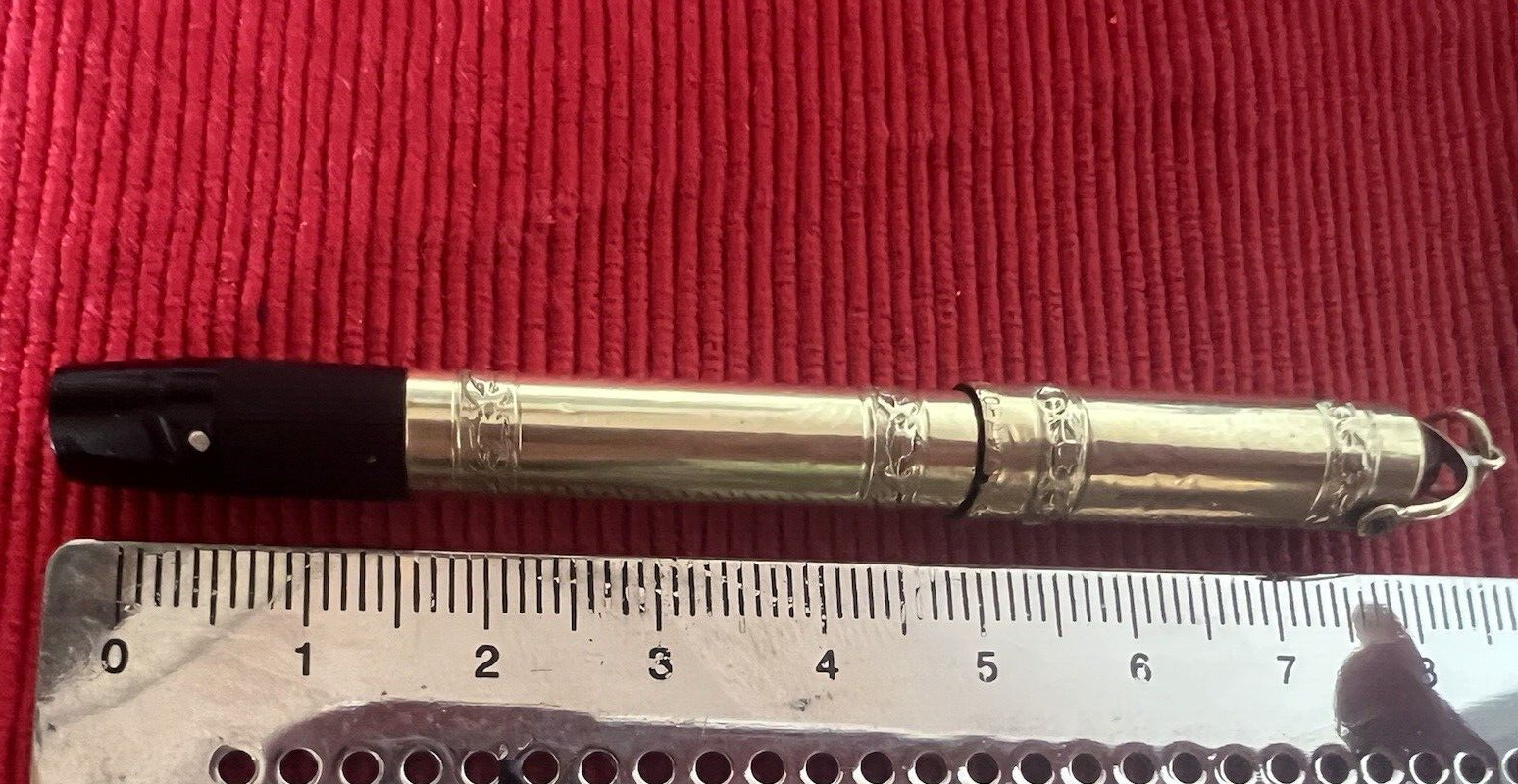 🔴 ANGLO AMER penna stilografica retrattile pennino ORO funziona vintage B