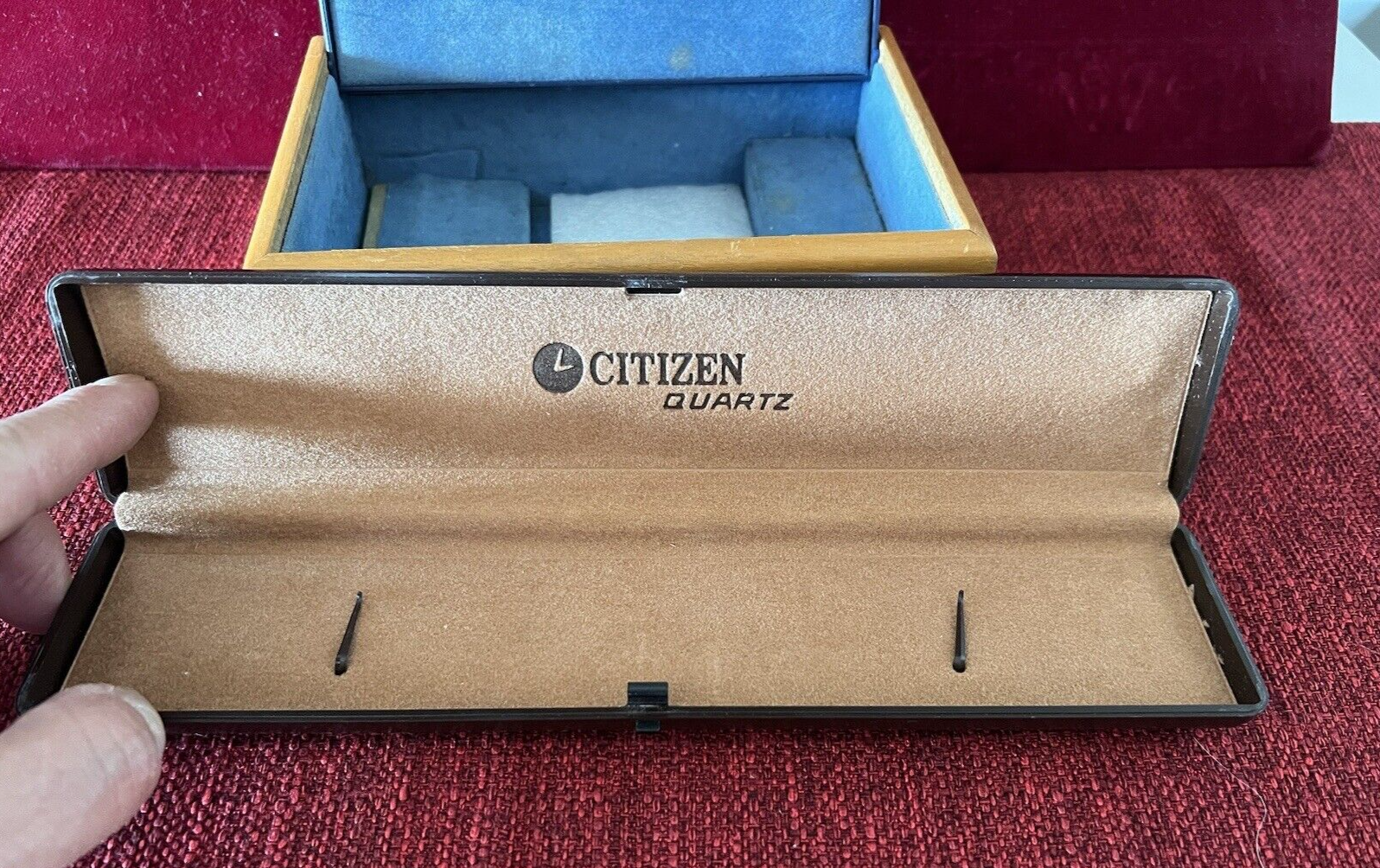 🔴 CITIZEN box scatola orologio di cui una legno come foto 2 PZ