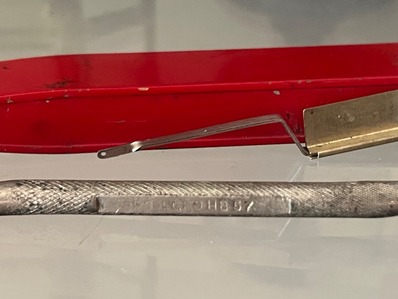 🔴 GRMS bilancia bilancino bilancina rosso con cofanetto legno vintage