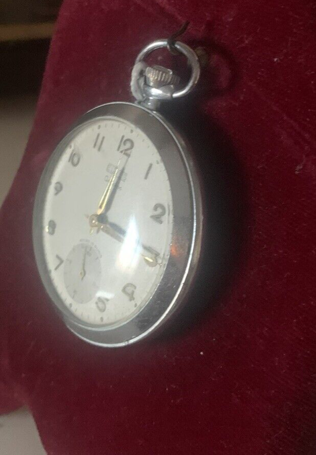 🔴 ELVES orologio tasca uomo meccanico champagne funziona ad ancora vintage