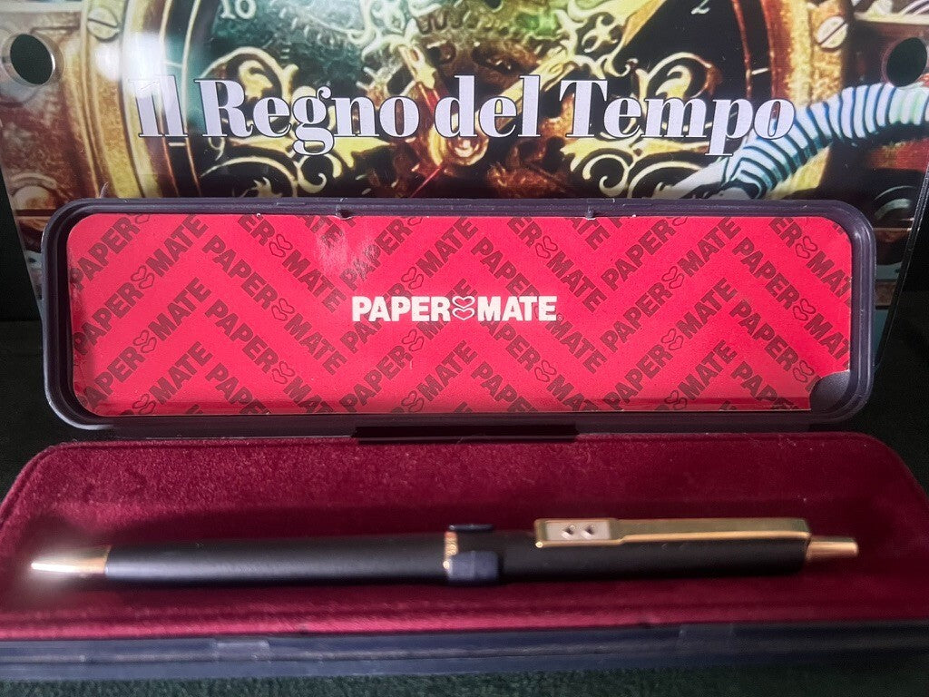 🔴 PAPERMATE mechanical pencil, lacquer, gold profiles, vintage instructions 