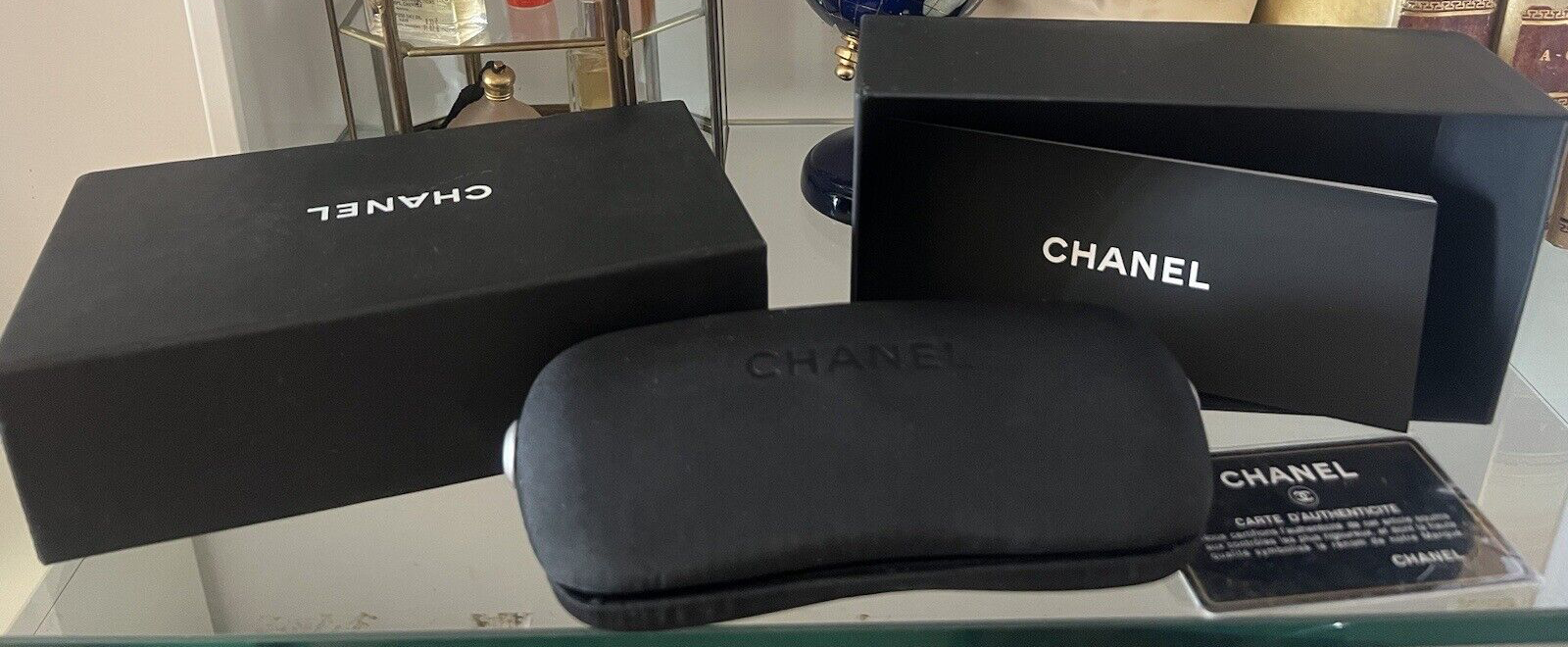 🔴 Custodia occhiali CHANEL fodero GARANZIA istruzioni contro scatola COMPLETA