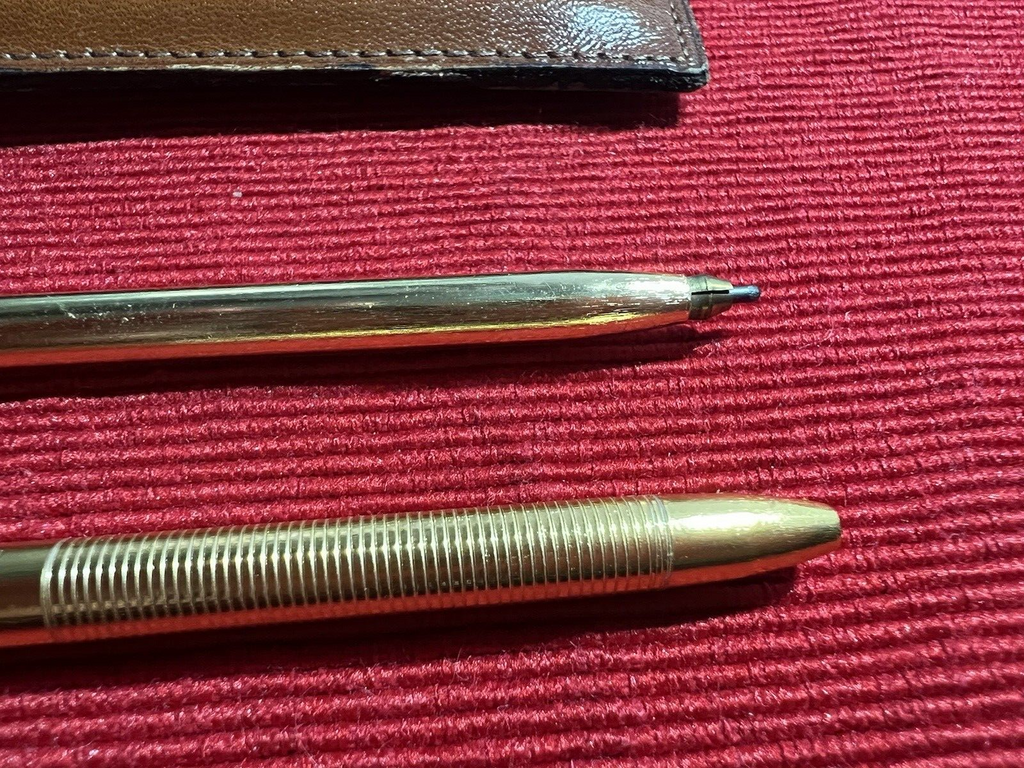 Carabinieri Stylo-Plume Sphère à Bouton + Portemine Crayon Dorées Scrivino Cru 