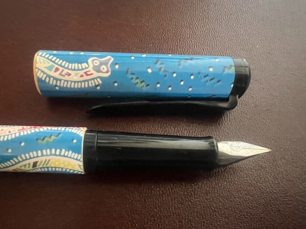 🔴 PELIKAN Moovie Film Blue Snake Füllfederhalter, unbenutzt, Vintage 