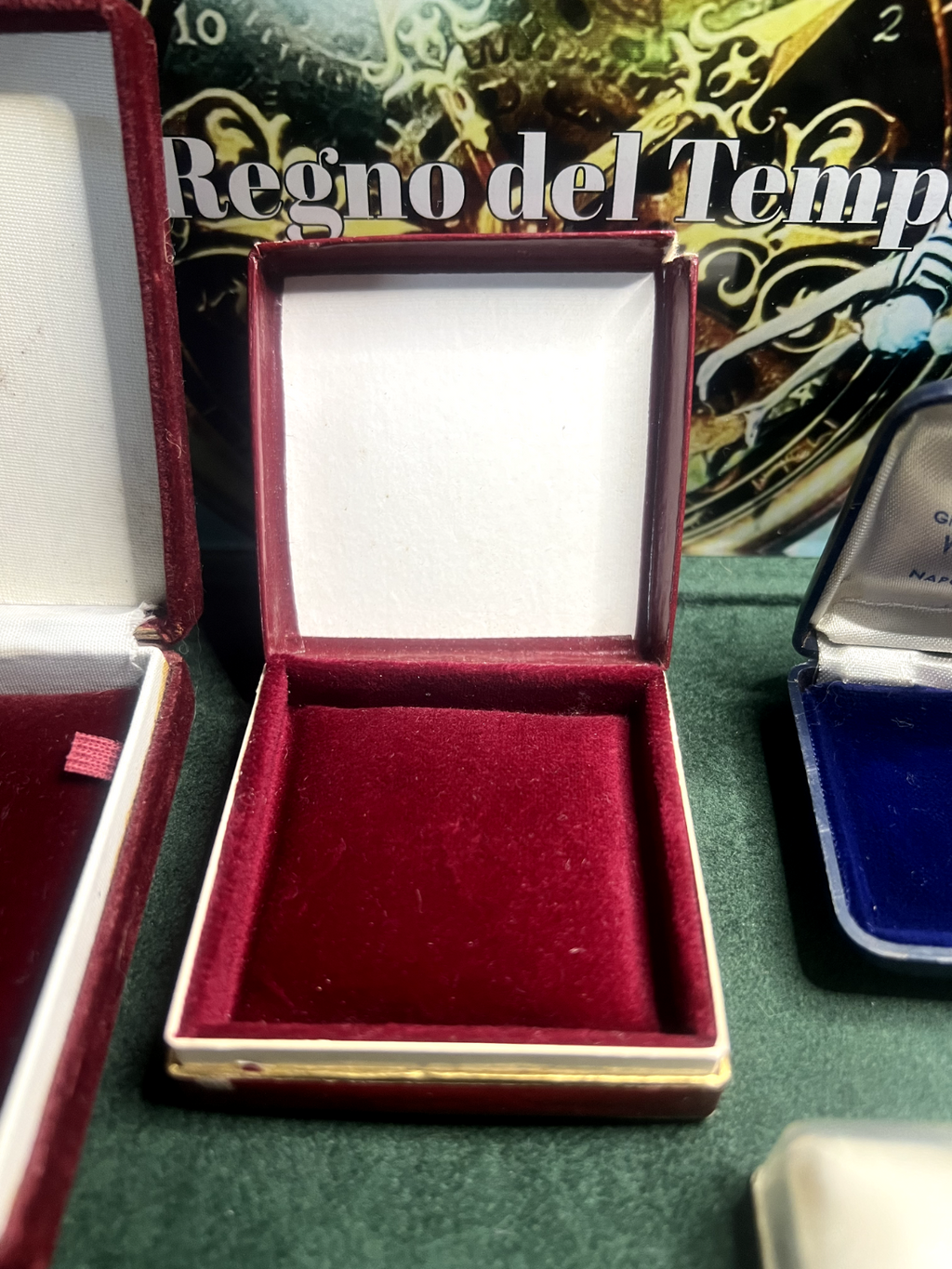 🔴 Vintage Schmuckkästchen für Anhänger, Ohrringe, Manschettenknöpfe, Etuis, 4er-Set, Nr. 12 