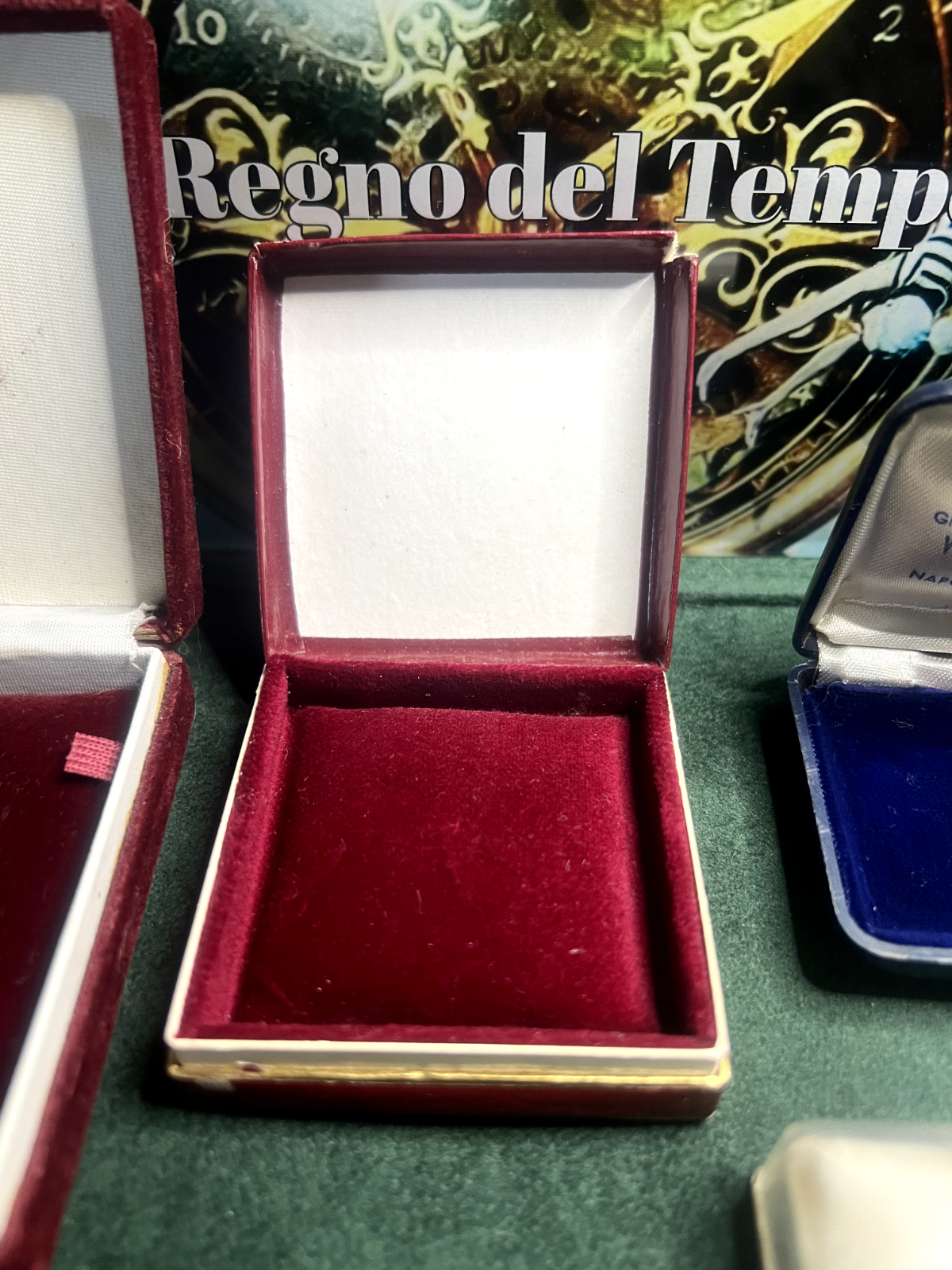 🔴 Vintage Schmuckkästchen für Anhänger, Ohrringe, Manschettenknöpfe, Etuis, 4er-Set, Nr. 12 