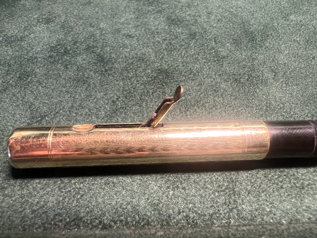 Red Lever Fountain Pen Gold Nib Patent Pat Jan 25.04 Vintage 1920