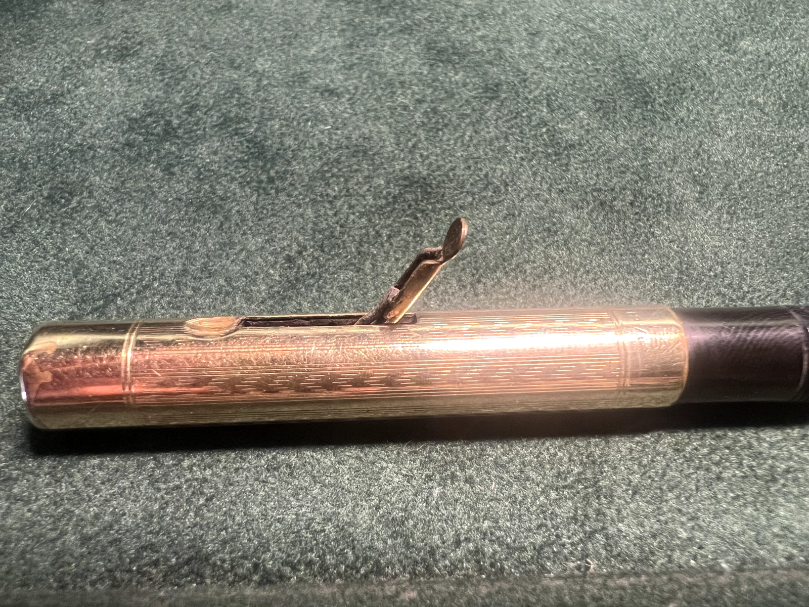 Red Lever Fountain Pen Gold Nib Patent Pat Jan 25.04 Vintage 1920