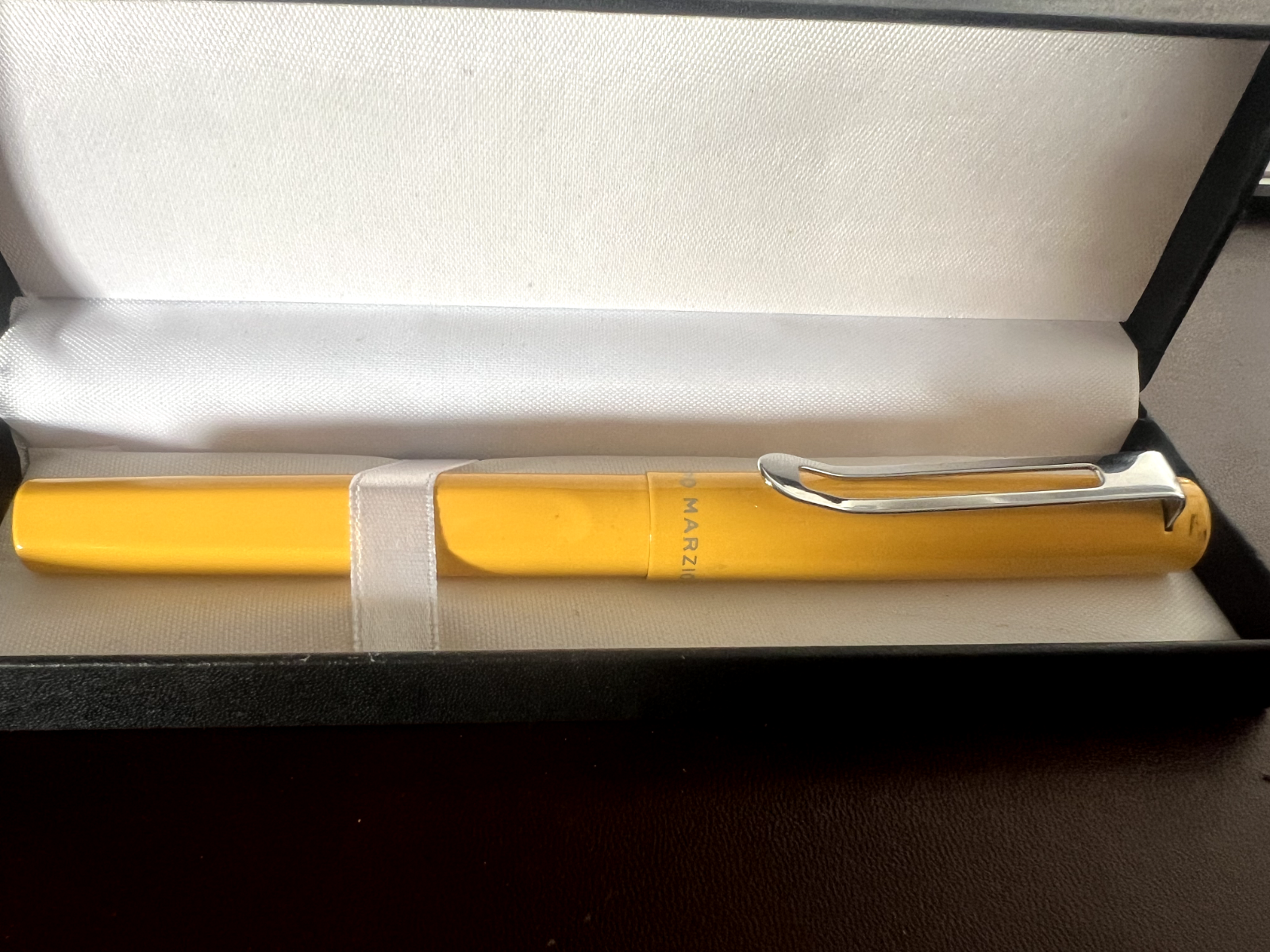 🔴 CAMPO MARZIO penna stilografica lacca gialla profili cromati design scrive