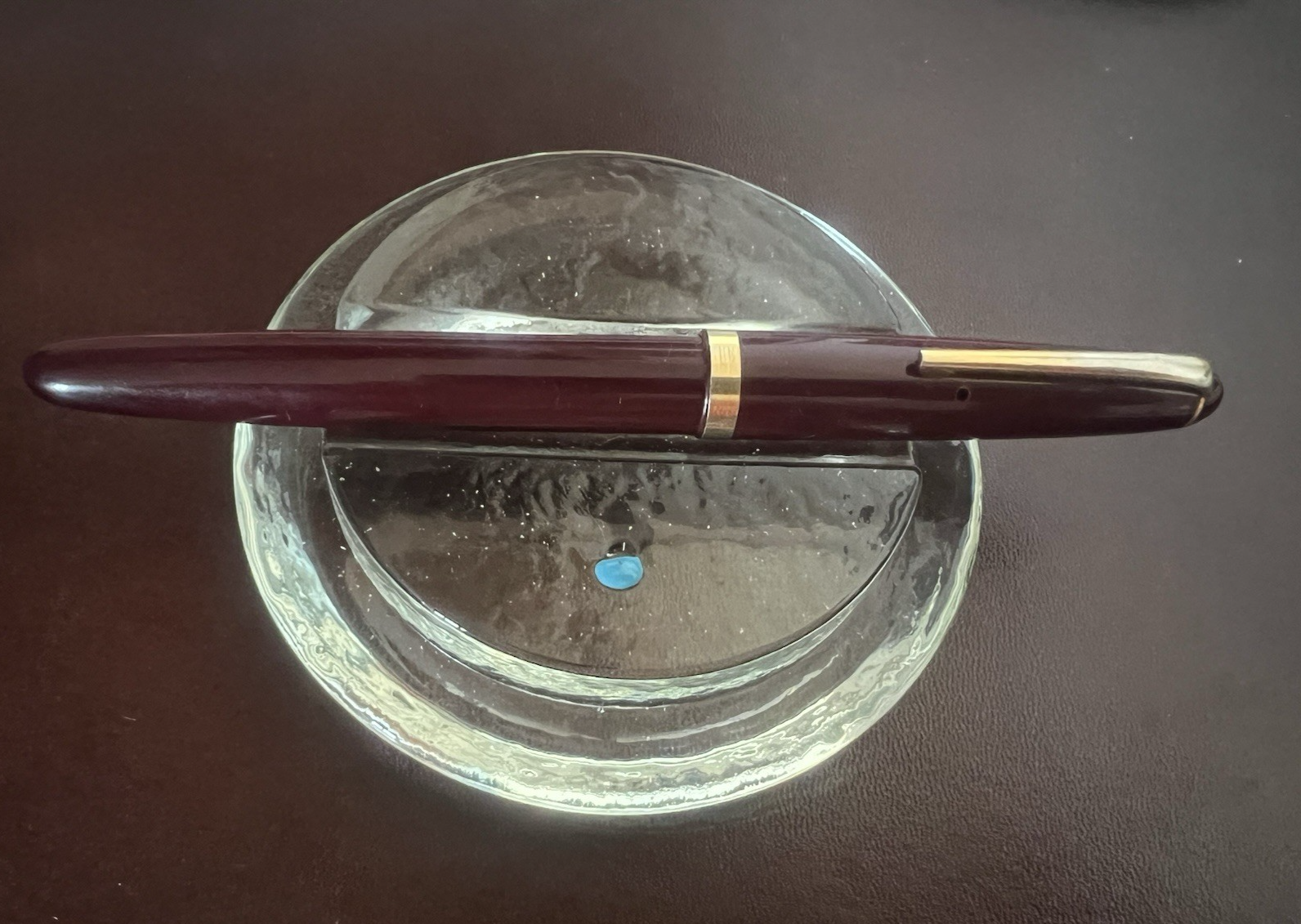 🔴 MONTEGRAPPA glass pen holder desk box GREECE Limited Edition A