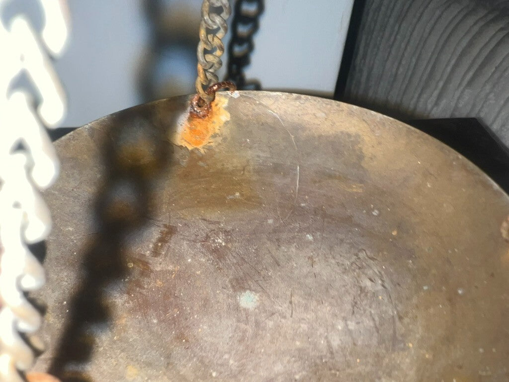 Balance Avec Plateaux Et Chaînes Fer Bronzé Chaînes Show Vintage L 30 CM