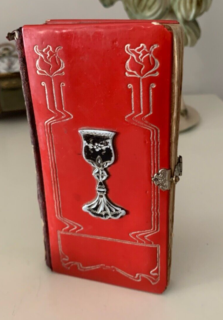 🔴 Book DELIGHTS OF THE CHRISTIAN thick booklet with antique holy cards 1897 