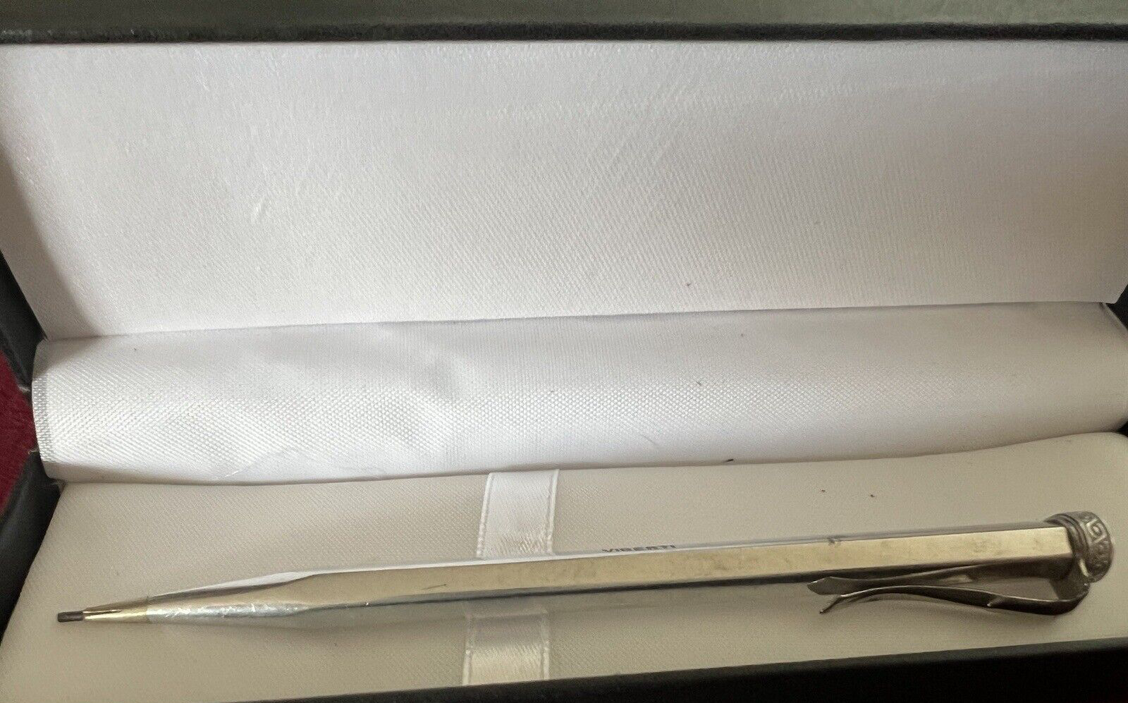 🔴 VIBERTI Druckbleistift aus verchromtem Metall mit Vintage-Mine 