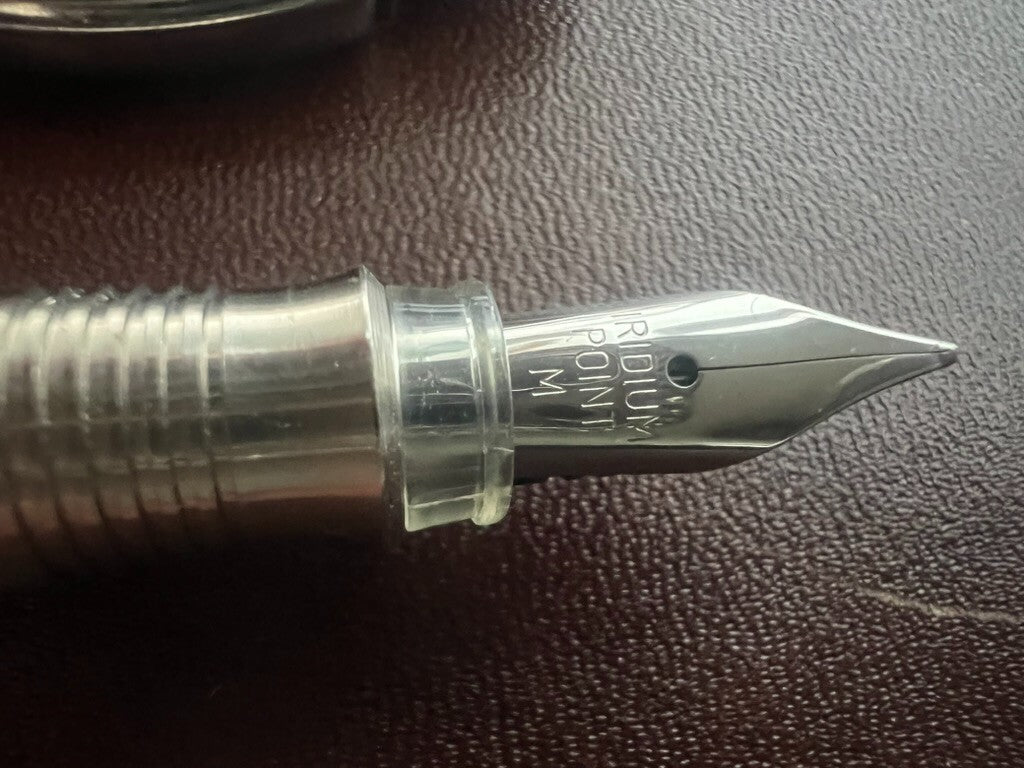 🔴 PELIKAN penna stilografica satinata profili cromati metallo lucidi M vintage