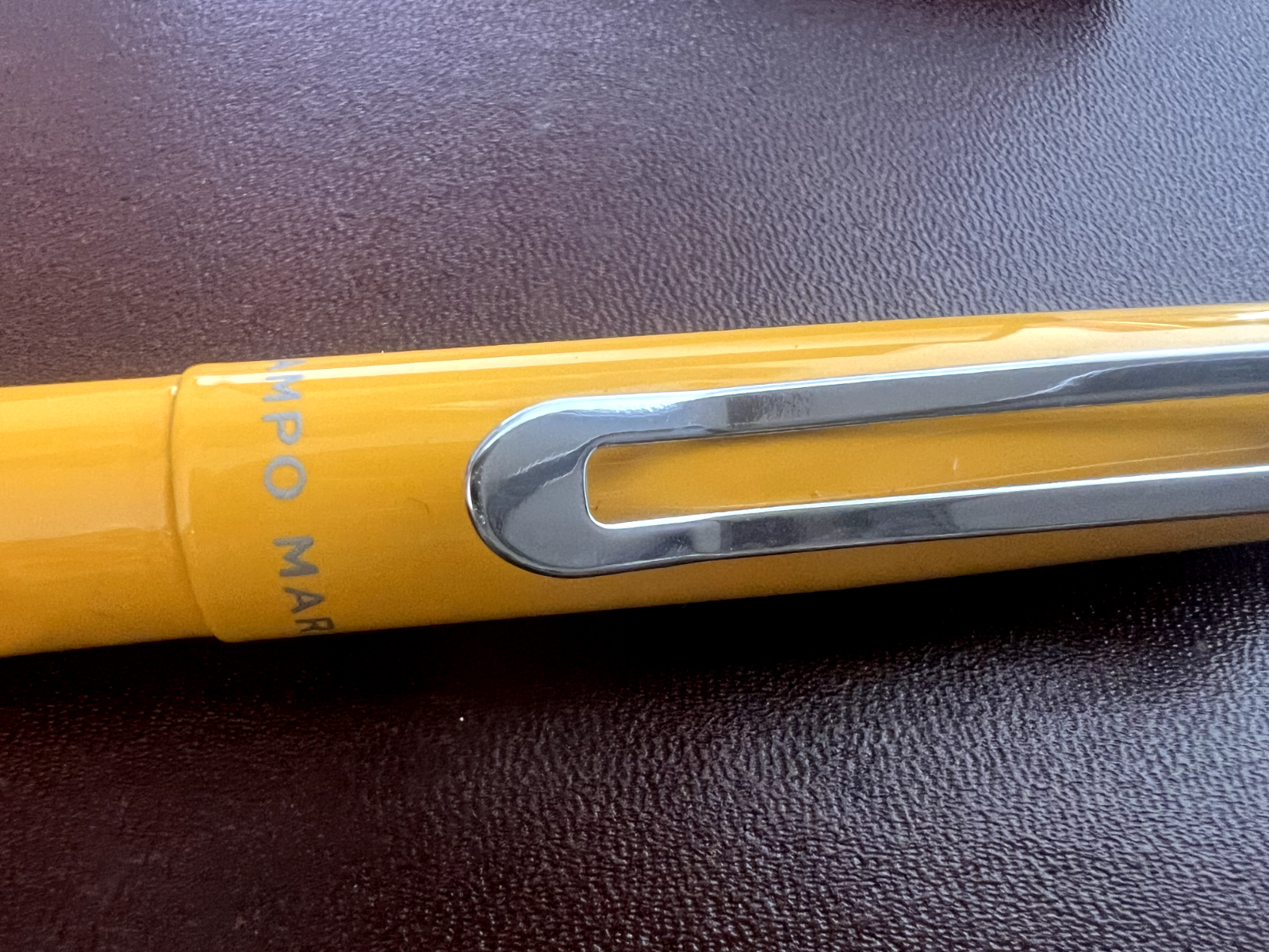 🔴 CAMPO MARZIO penna stilografica lacca gialla profili cromati design scrive