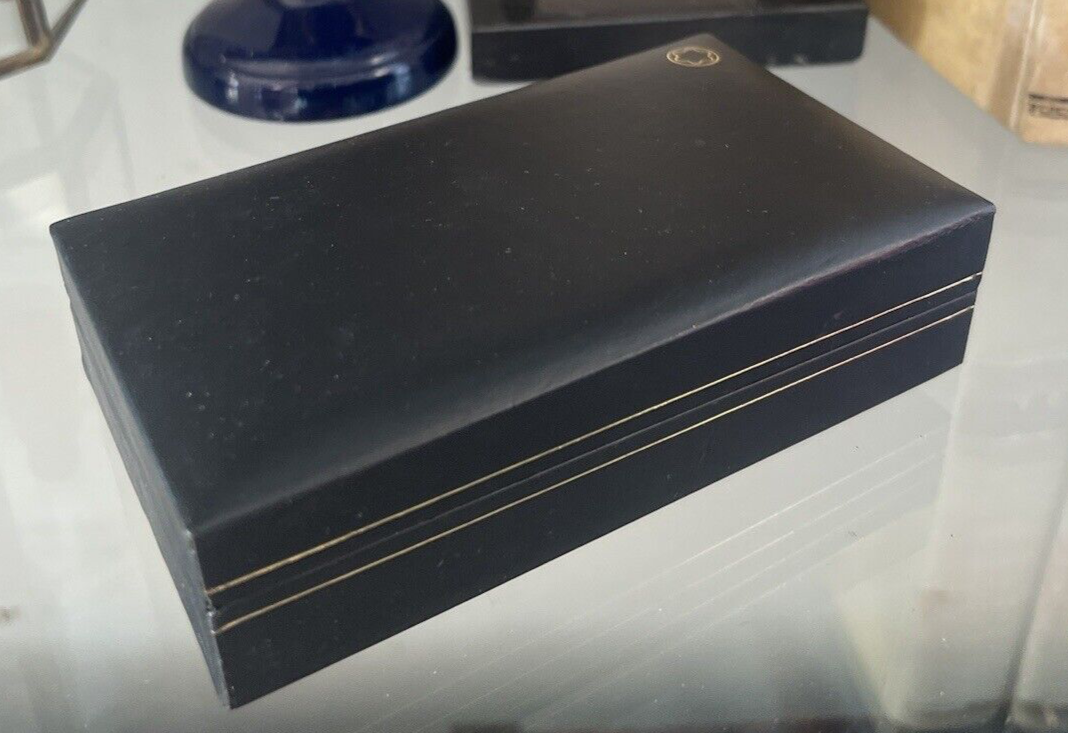 🔴 MONTBLANC scatola portachiavi pelle nera interno floccato completa
