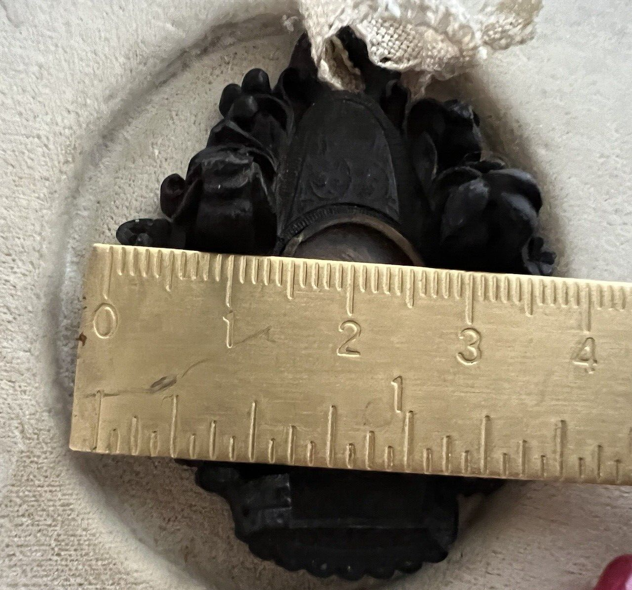 Pendentif Porte- Relique Bois Sculpté Main Médaillon Central Antique 800 