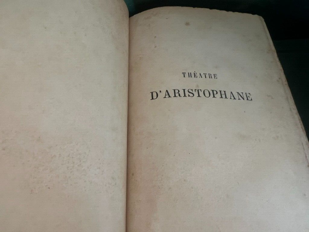 🔴 Libro TEATRO D'ARISTOPHANE in lingua francese 2 toma antico del 1896