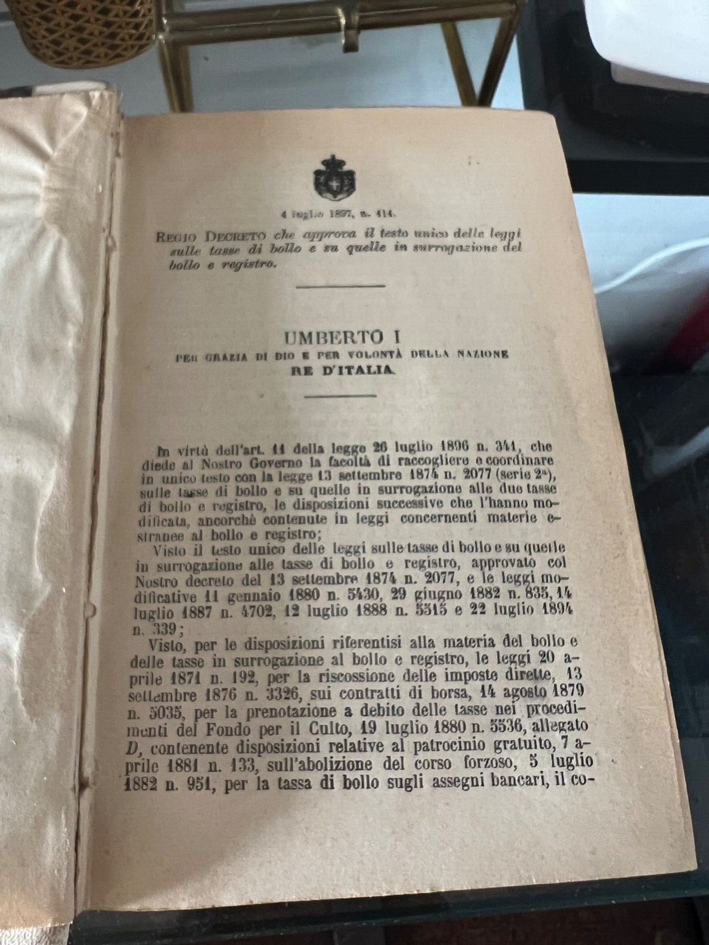 🔴 Book KINGDOM OF ITALY stamp duties FINANCE Naples consolidated text of 1901 