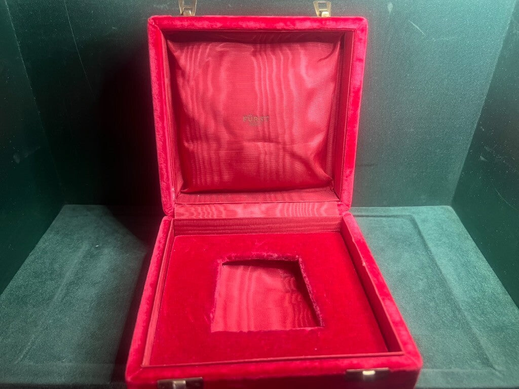 🔴 FURST scatola gioiello custodia astuccio VELLUTO rosso interno seta moirè