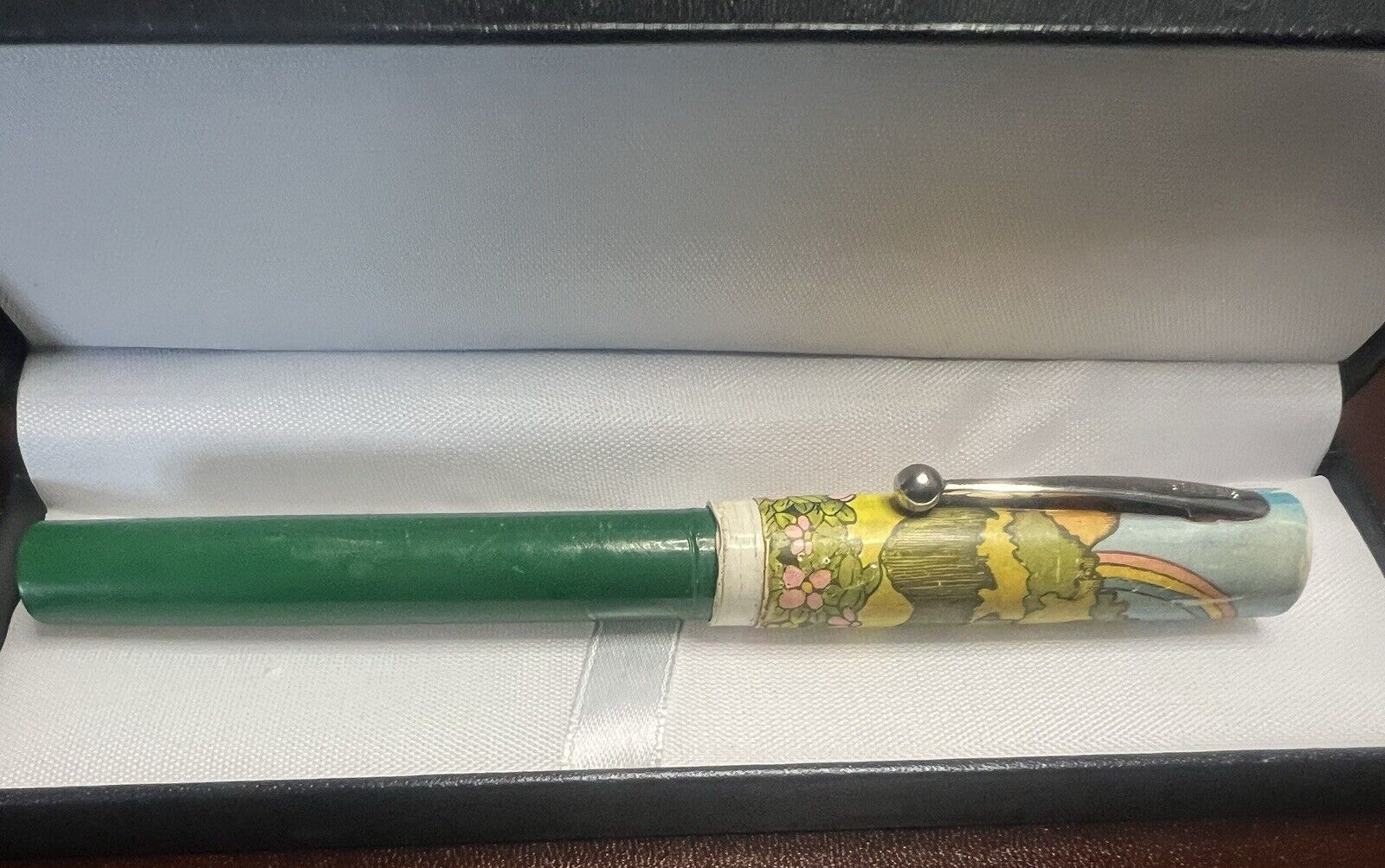 🔴 SHEAFFER penna sfera roller No Nonsense foresta con leone scrive vintage