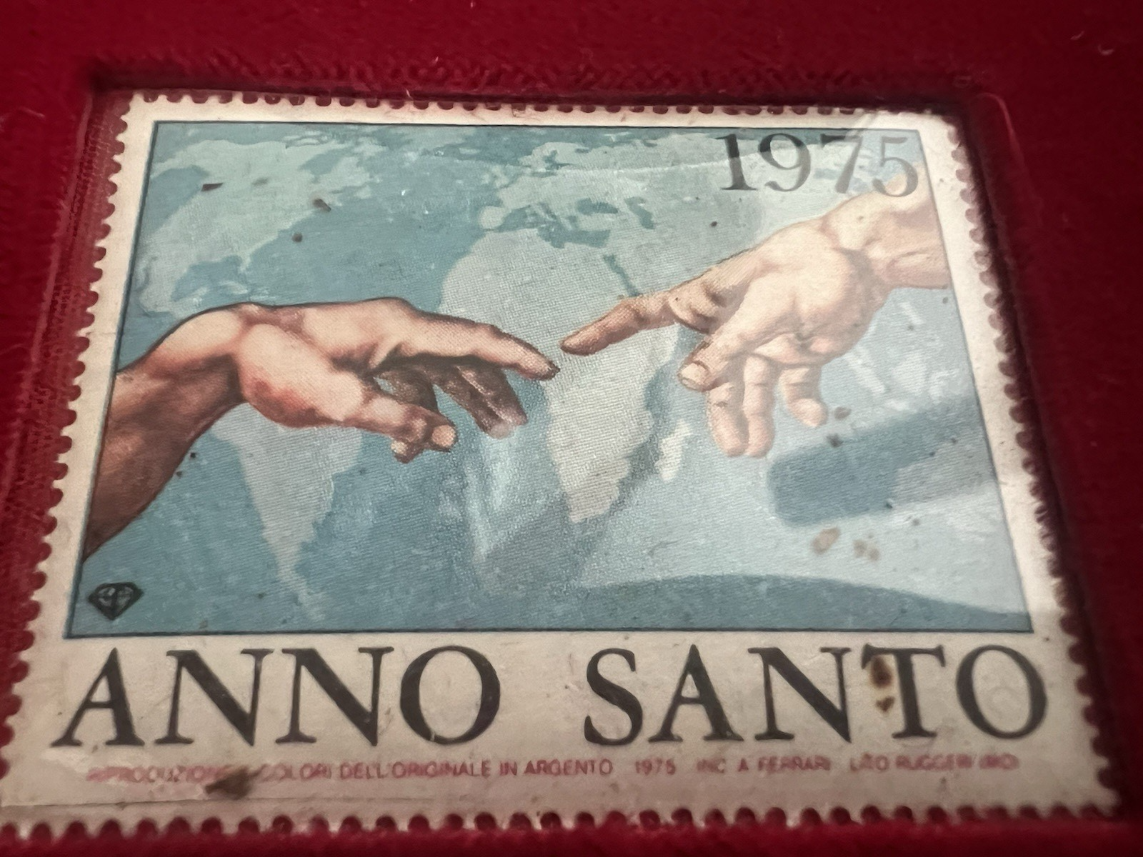 🔴 Francobolli anno santo ARGENTO 925 con custodia originale 1300 1975