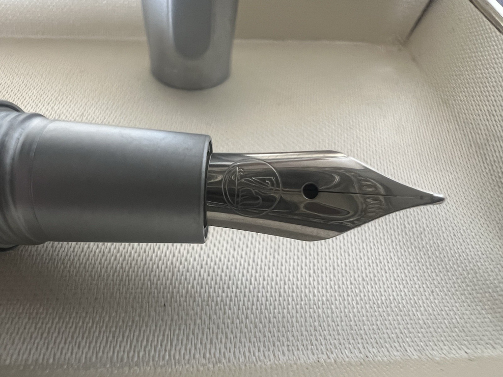 🔴 PELIKAN fountain pen P72 satin chrome metal nib 7 vintage 