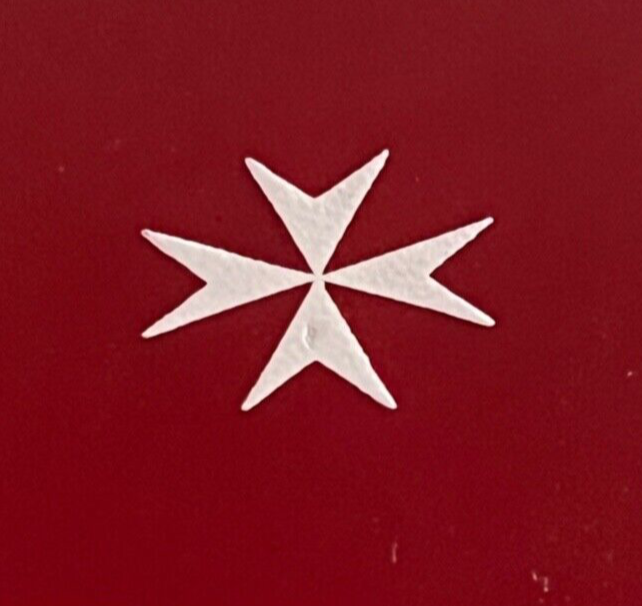 🔴 CROCE MALTA scatola moneta medaglia con storia Madonna Fileremo pelle e seta