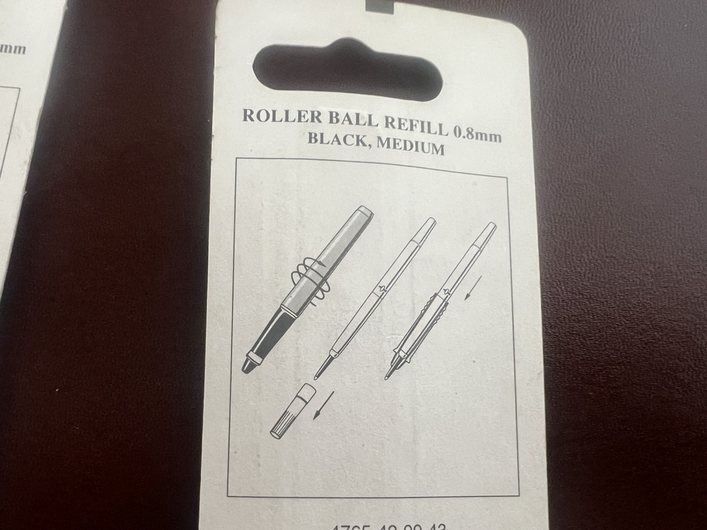 Parker Recharge Stylo-Plume Roller Ball Encre Noir M 3 Pièces Recharge