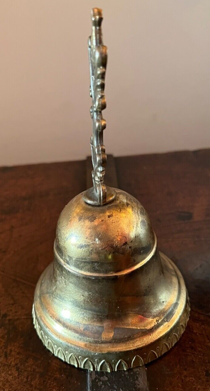 🔴 Glocke, Metallspitze, Durchmesser 9,5 cm, Höhe 16 cm, Vintage 