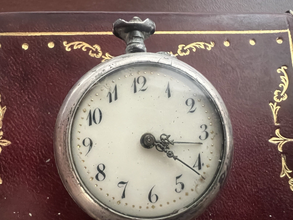 🔴 800 SILVER pocket watch for women to be overhauled, vintage parts REMONTOIR 18