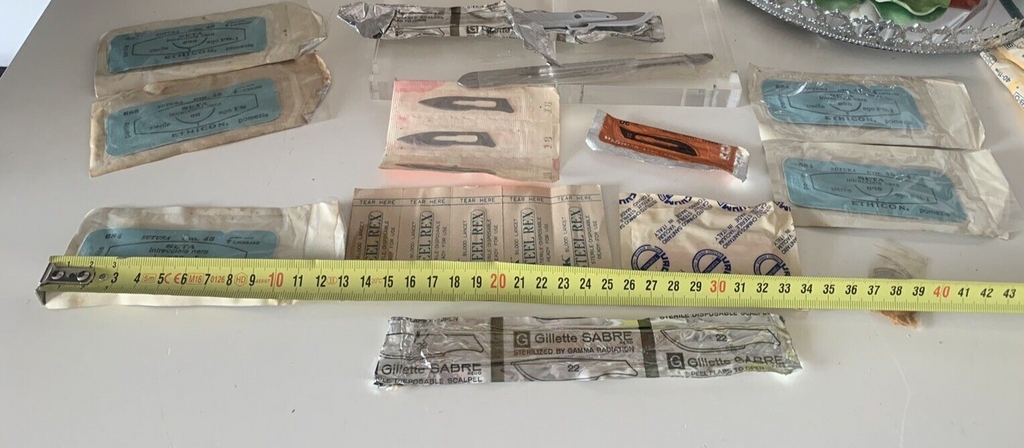 Surgical Scalpel And Blades Collection From The Early 1900s Display