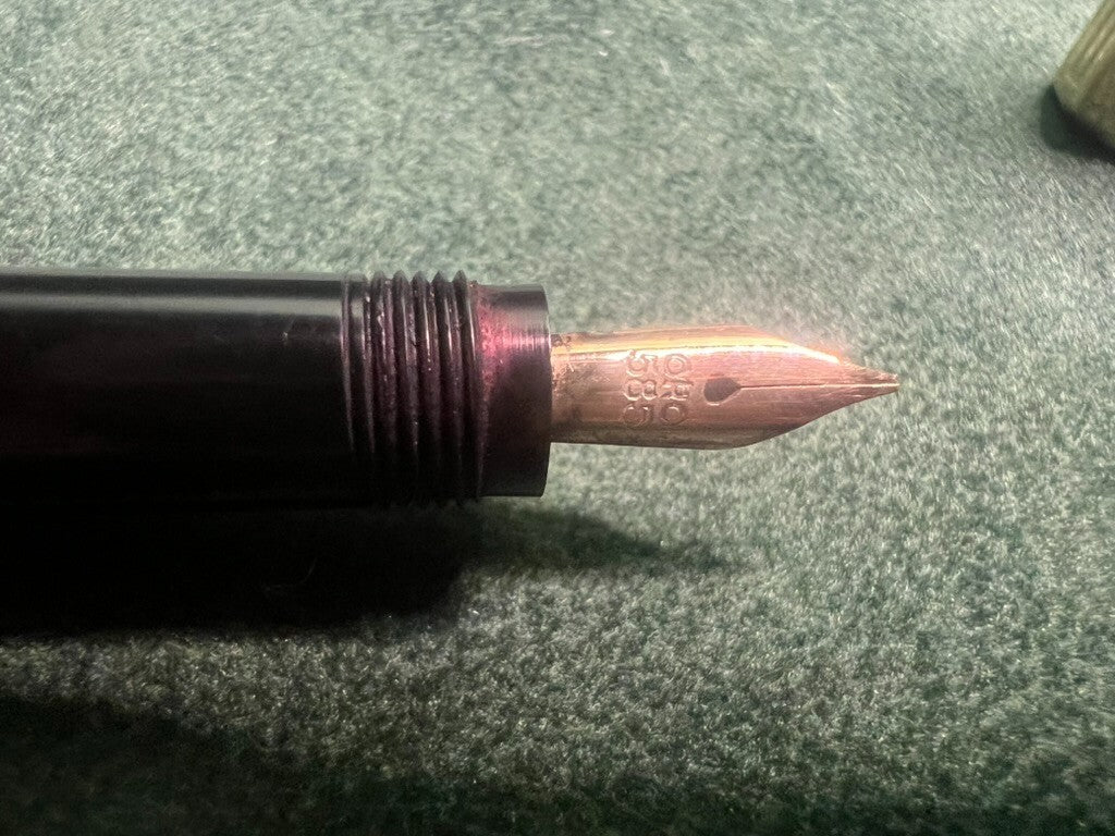 🔴 Mini Gold Nib Retractable Fountain Pen Works Vintage