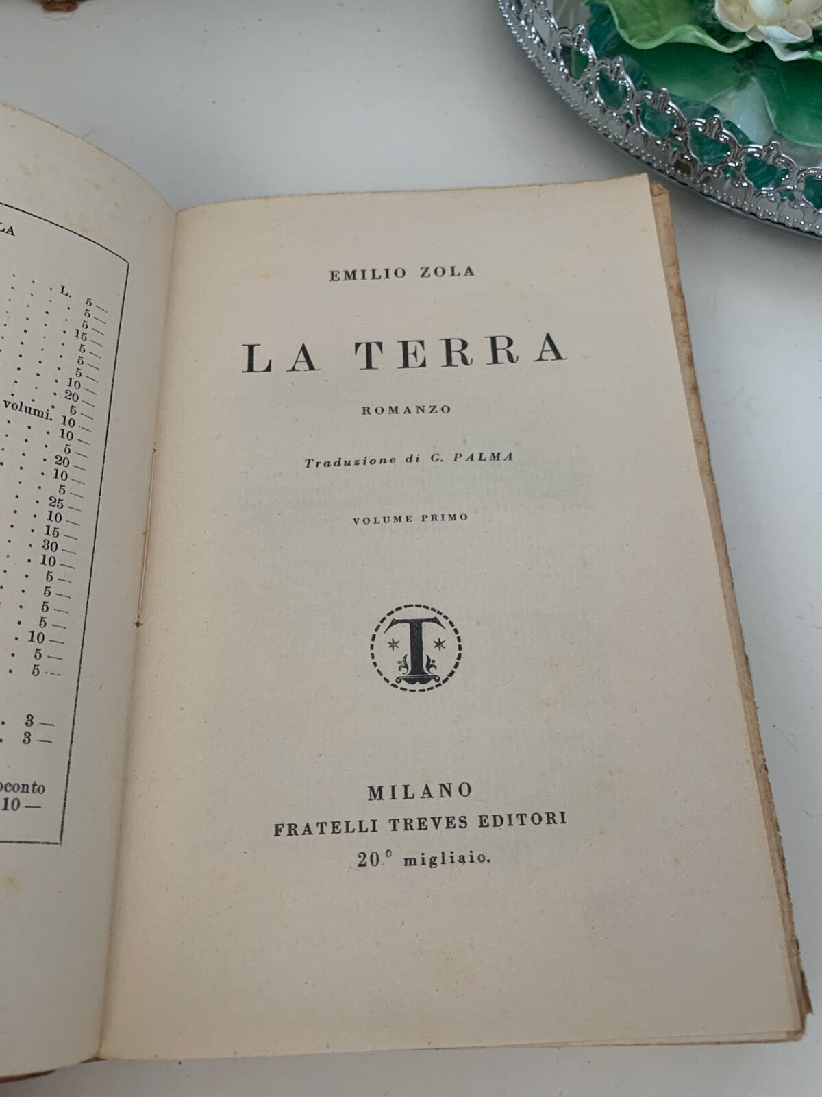 Livres Romans la Terre Emilio Zola Treves Editore Époque 1929