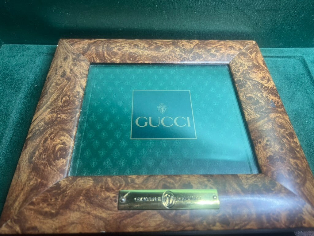🔴 GUCCI quadro rivenditore display CRAVATTERIE NAZIONALI legno basamento mura