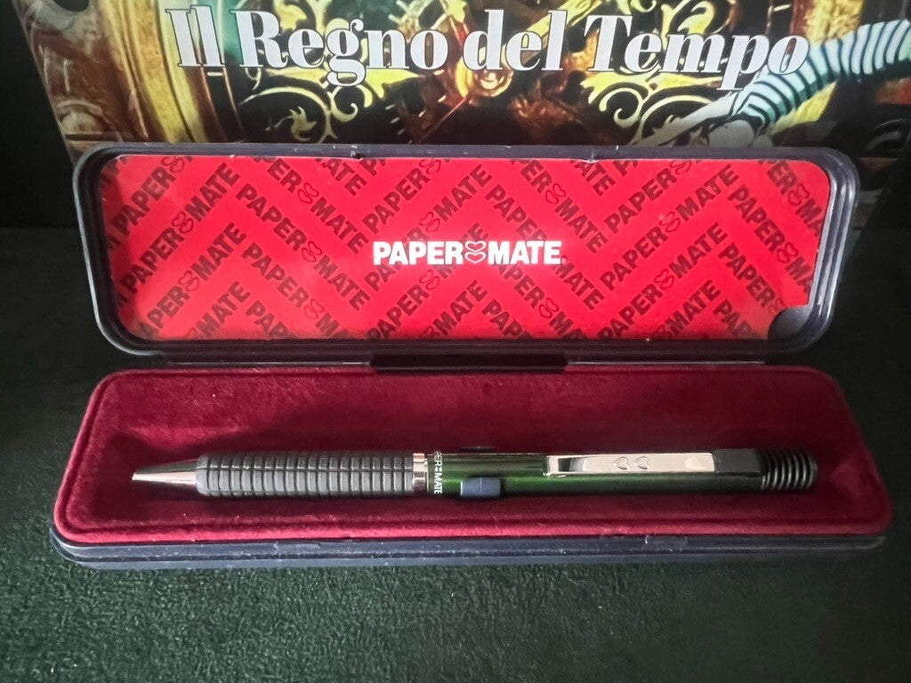 🔴 PAPERMATE penna sfera 90° DYNAGRIP verde Giappone istruzioni vintage