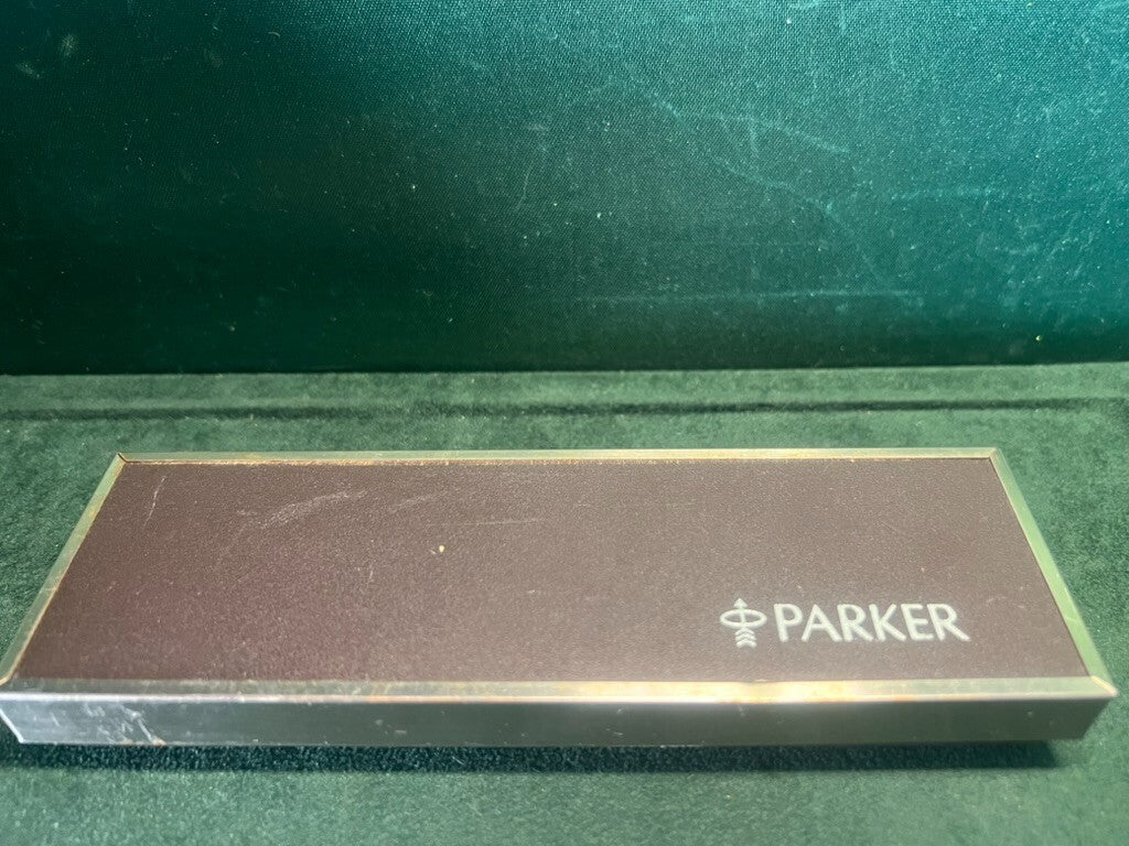 🔴 PARKER penna stilografica 25 cromata sigillo BLU a cartuccia vintage 1970