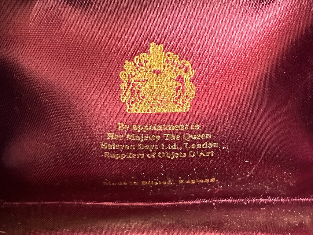 🔴 Scatola box orologio tasca inglese custodia HALCYON DAYS ENAMELS