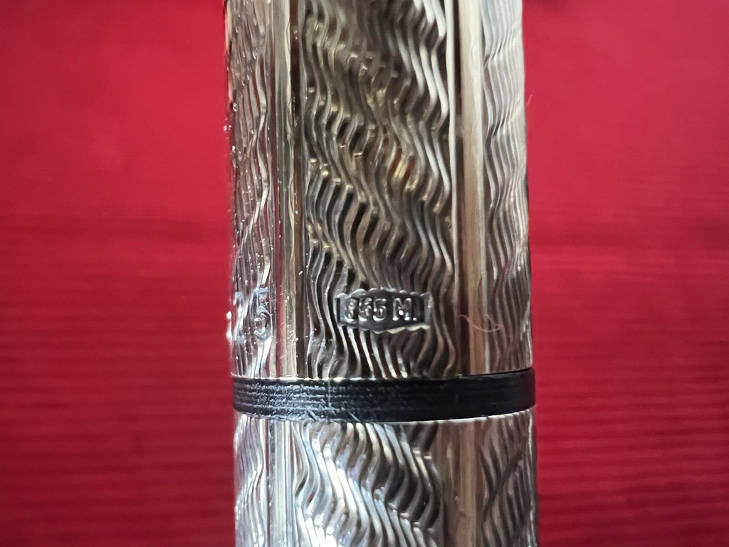 Norex Stylo-Plume Stylo à Plume Argent Massif 925 Ciselé Stylo Plume Or 14 KT
