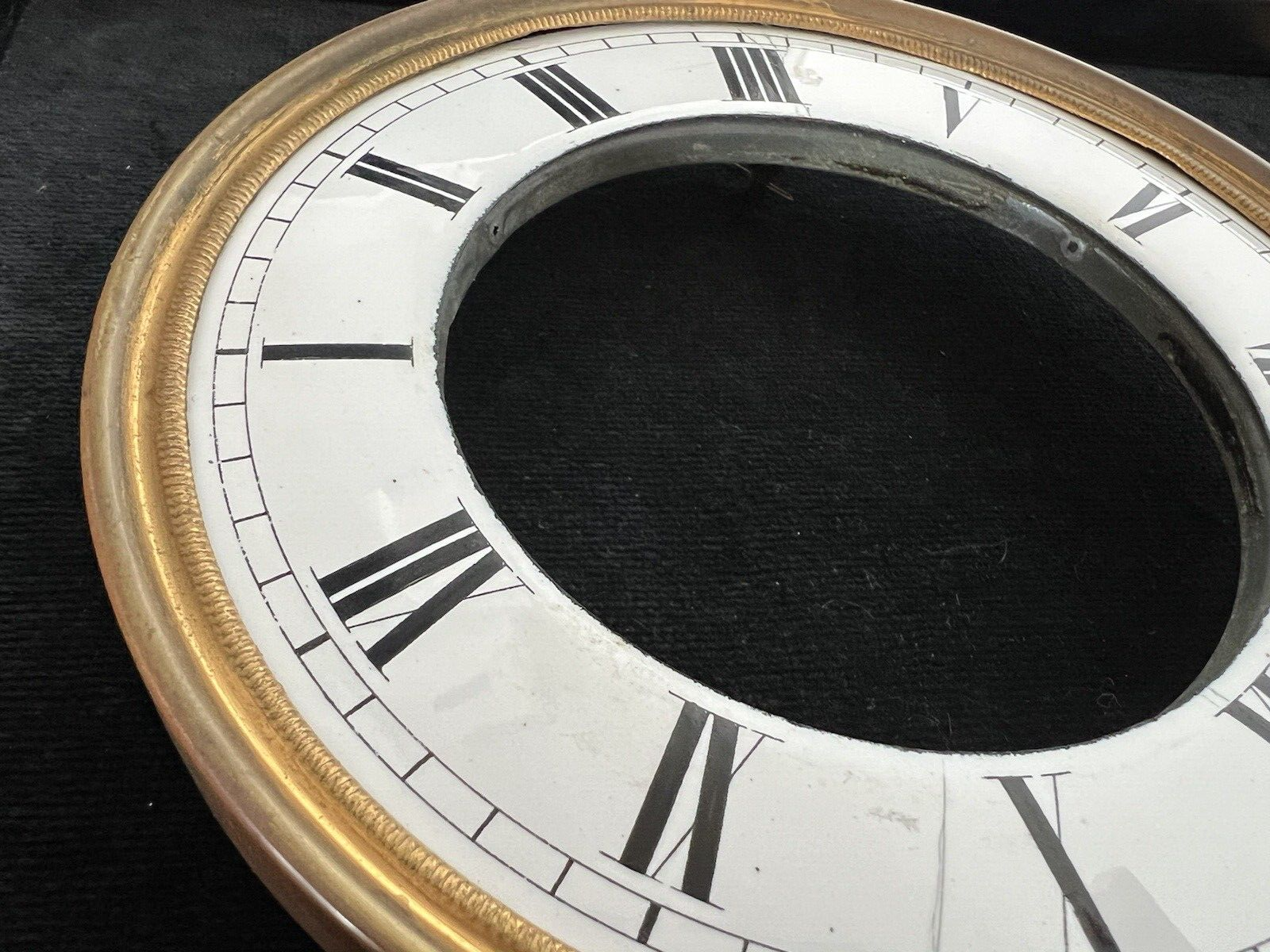 🔴 QUADRANTE orologio pendolo muro parete smalto numeri romani ottone perni