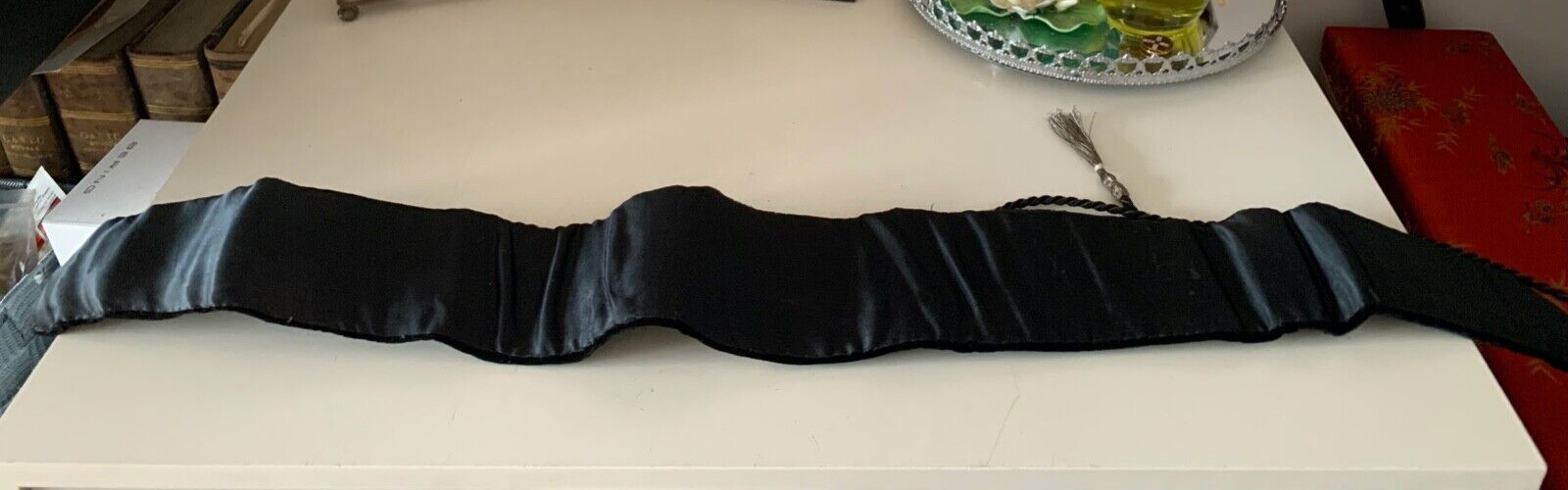 Ceinture Velours Broderie oder Kobalt Paon Chemise Nuit Geisha Vintage 