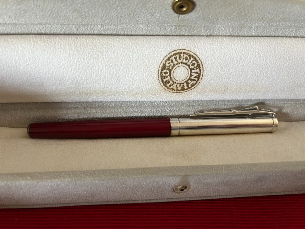 🔴 OTTAVIANI penna sfera ARGENTO 925 MASSICCIO lacca scultura corpo donna