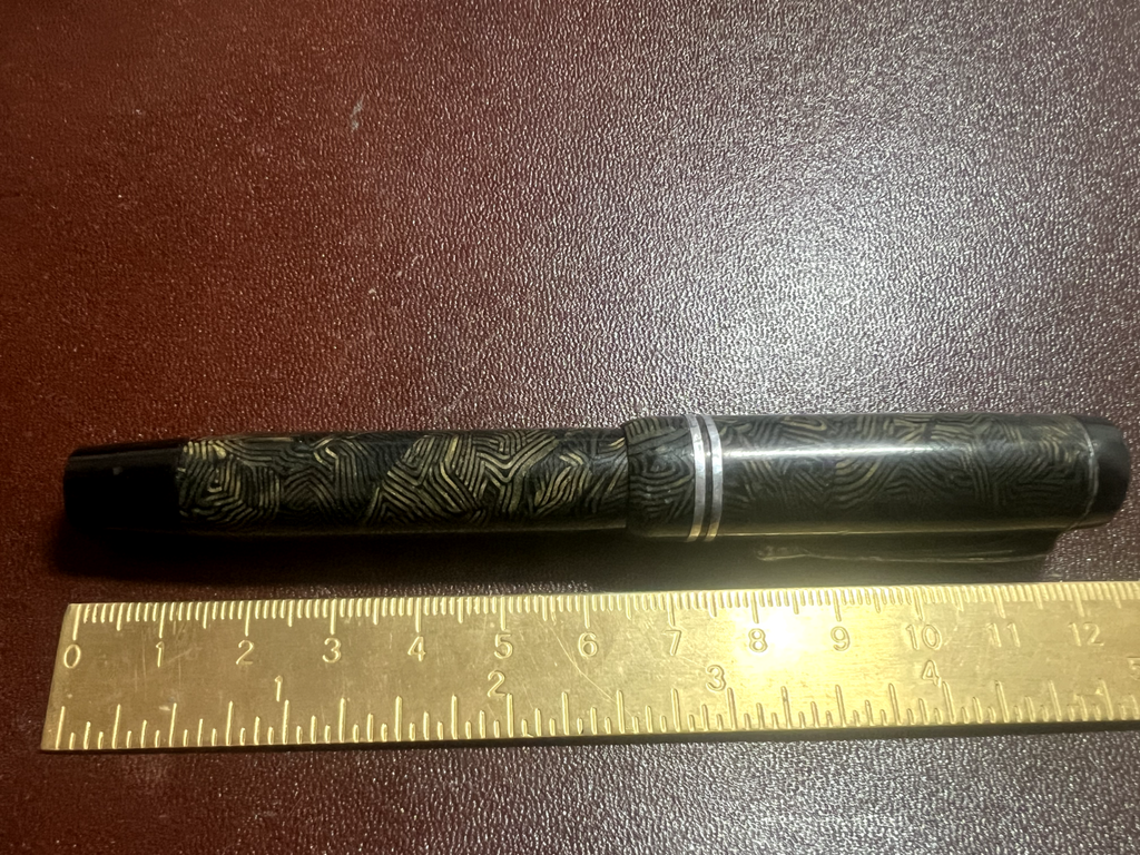 🔴 Penna stilografica celluloide a pulsante pennino MERCURIO scrive vintage
