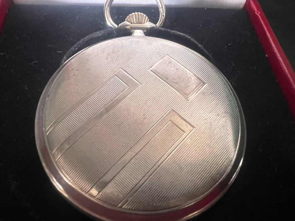 🔴 KIENZLE orologio tasca carica manuale cromato funziona vintage anni 1970